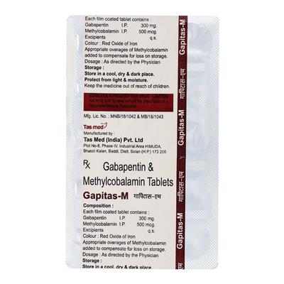 GAPITAS M Tablet 10's - Neuropathic Pain-Dru