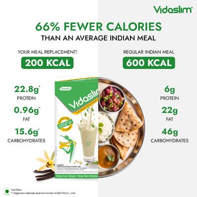 Vidaslim Meal Replacement Protein Health Shake Powder - Vanilla Elixir (Refill Pack) 500 g - Weight Loss