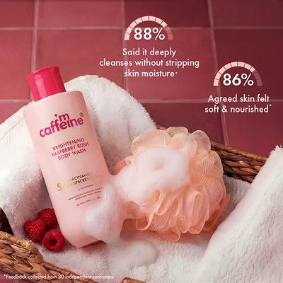 mCaffeine Brightening Body Wash 5% Niacinamide & Raspberry Boost Glow, 5% Glycerine 300 ml - Shower Gels & Body Wash