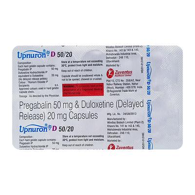 UPNURON D 50/20 Capsule 10's - Neuropathic Pain-Dru