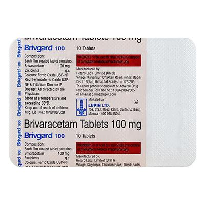 BRIVGARD 100 Tablet 10's - Epilepsy/Convulsion-Ant