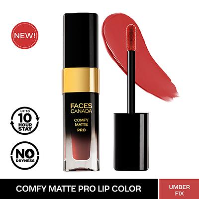 Faces Canada Comfy Matte Pro Liquid Lipstick- Umber Fix 10, 5.5 ml 08HR Stay No Dryness - Liquid Lipsticks