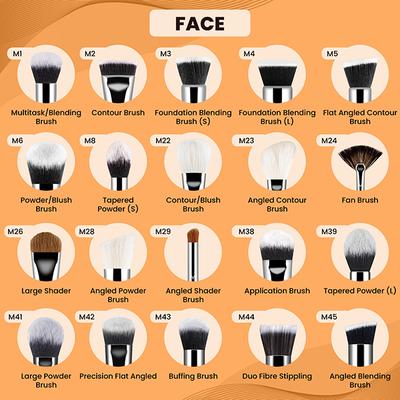 Miss Claire M28 - Angled Powder Brush (Chrome) 1's - Face Brush