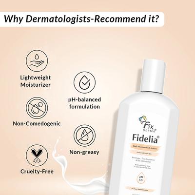 Fixderma Fidelia Daily Moisture Body Lotion, Body Lotion for Unisex, Body Lotion for Dry Skin 250 ml - Face Moisturizers