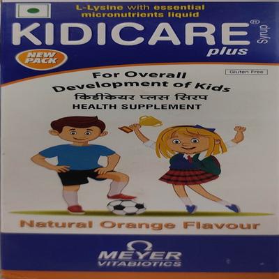 KIDICARE PLUS NATURAL ORANGE FLAVOUR Syrup 200ml - Supplements-Vam