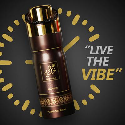 RIHANAH Oud Burmi Deodorant For Men, Perfume body Spray 200 ml - Men Deodorants/Roll-Ons