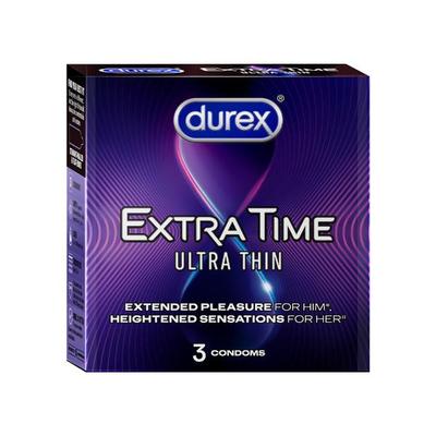 Durex Extra Time Ultra Thin Condom 3's - Plain/Flavoured Condoms
