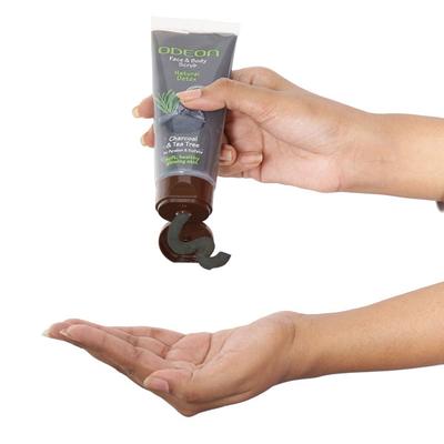 Odeon Charcoal & Tea Tree Face And Body Scrub 100 ml - Scrubs & Exfoliants