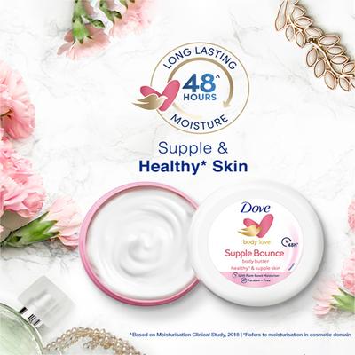 Dove Body Love Supple Bounce Body Butter Healthy & Supple Skin with Plant Based Moisturiser 48 Hr Paraben Free 245gm - Body Butter