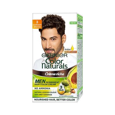 Garnier Color Naturals Men Creme Riche - 3 Darkest Brown (30 ml + 30 gm) 1's - Crème