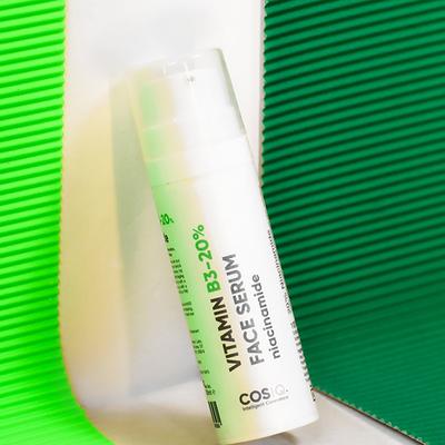 Cos IQ Niacinamide Vitamin B3 20 percent High Dose Face Serum With 4 percent Multi Peptide Complex and 2 percent HA 30 ml - Face Serum