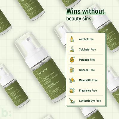 Biocule Ever Glow Foaming Face Wash For Glowing & Even Skin Tone, With Vitamin C, Sugarcane 100 ml - Face Wash & Cleansers