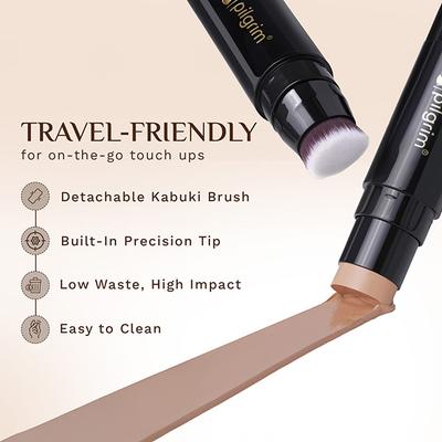 Pilgrim Medium Sand Foundation Stick, Dream Matte, Lightweight, Full Coverage with Vitamin C 10 gm - Foundation