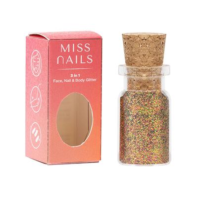 Miss Nails 3 In 1 Glitter Rainbow 41 5 gm - Nail Polish