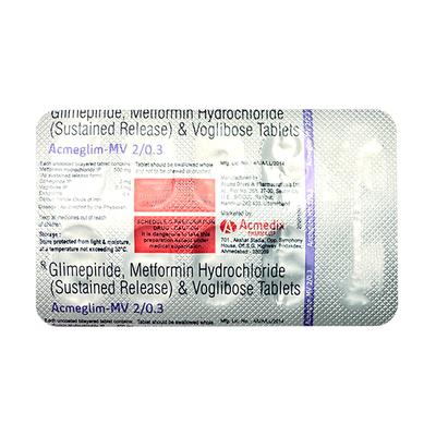 ACMEGLIM MV 2/0.3 Tablet 10's - Diabetes-Ant