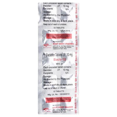 Back 10mg Tablet 10'S - Muscle Cramps/Spasticity-Mus
