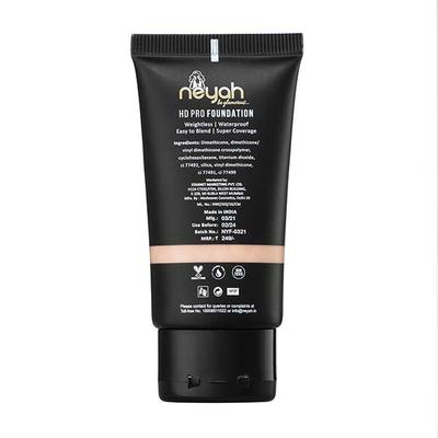 Neyah HD Pro Foundation 4 in 1 Skin Pro Formulation 03Beidge 30ml - Face Brush