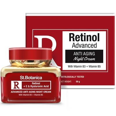 Stbotanica Retinol Advanced Anti Aging Night Cream - With Retinol, Vitamin C & Botanical Extracts 50 gm - Night Cream