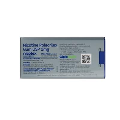 Nicotex 2 mg Sugar Free Chew Gum - Mint Plus Flavour 30's - Nicotine Gums/Lozenges