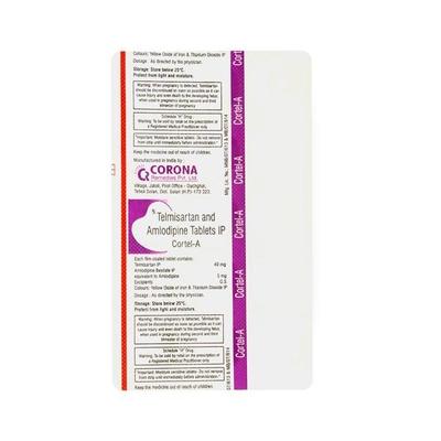 Cortel A Tablet 15'S - Hypertension-Ang
