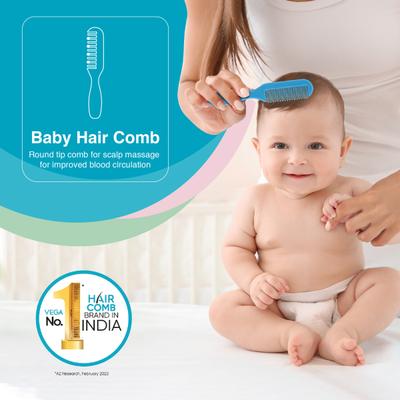 Vega Baby & Mom Comb & Brush Set Blue 1's - Baby Grooming