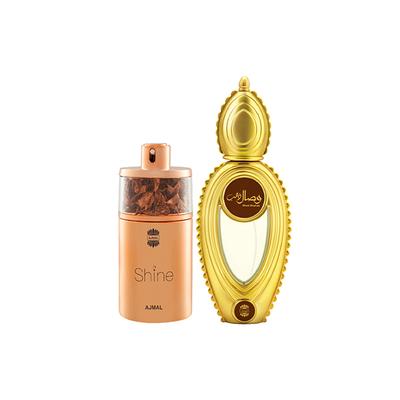 Ajmal Shine EDP Floral Powdery Perfume And Wisal Dhahab EDP Fruity Floral Perfume 125 ml - Perfumes (Edt/Edp)