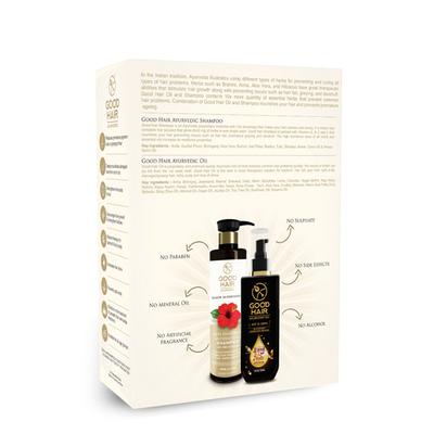 Good Hair Ayurvedic Anti Dandruff AntiHairfall Shampoo 200 ml + Hair Oil 100 ml - Shampoos