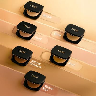 Lakme Forever Matte Compact, Smooth Finish, Lasts for 12 Hrs, Even Toned Look, Shell, 9 gm - Compact Powder