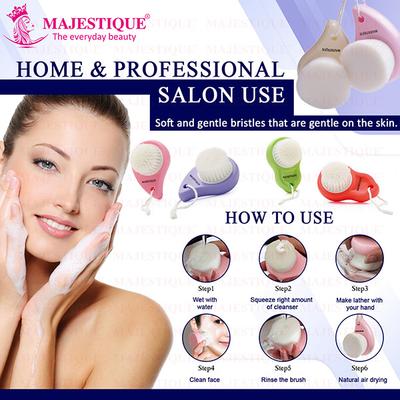Majestique Face Brush for Cleansing and Exfoliating for Gentle Cleaning - Multicolor 1's - Massagers