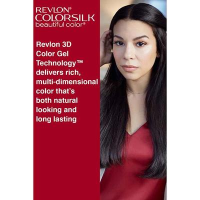 Revlon Colorsilk Hair Color with Keratin 3D Color No Ammonia- 3DB Deep Burgundy 91.8ml + Outrageous Shampoo free 90 ml 1's - Crème