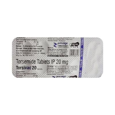 TORSIVAC 20 Tablet 10's - Hypertension-Diu
