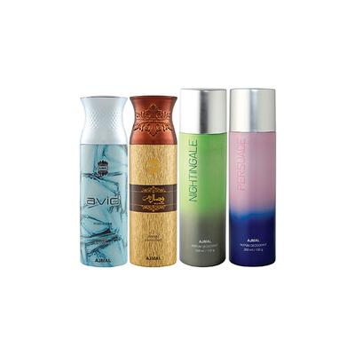 Ajmal 1 Avid Homme, 1 Wisal Dhahab, 1 Nightingale And 1 Persuade Deodorants Pack of 4 200 ml - Deodorants/Roll-Ons
