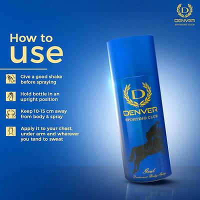 Denver Sporting Clubgoal Deodorant Spray - for Men 200 ml - Men Deodorants/Roll-Ons