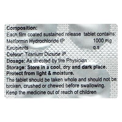 CONFIRMIN 1000 Tablet 15's - Diabetes-Ant