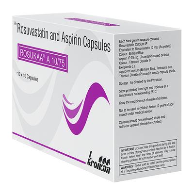 Rosukaa A 10/75mg Capsule 10'S - High Cholesterol-Dys