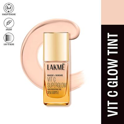 Lakme Makeup+Skincare Vitc Superglow Skin Perfecting Tint Cool Ivory C100 25 ml - Foundation