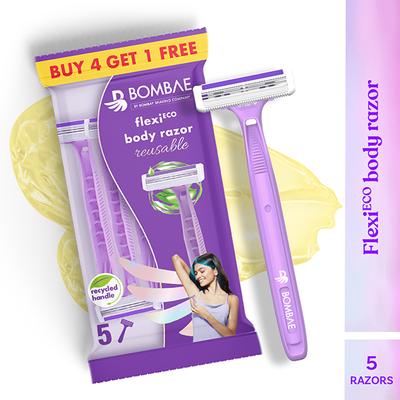 Bombae Flexieco Reusable Body Razor for Women 5's - Razors & Cartridges