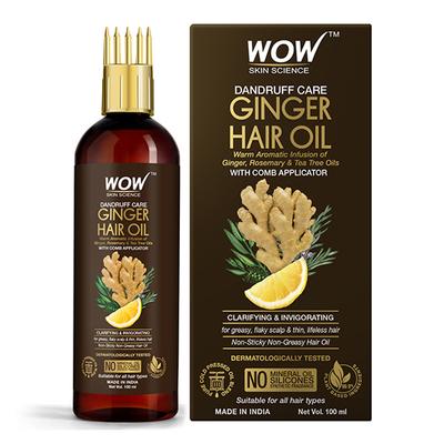 WOW Skin Science Ginger Hair Oil - with Comb Applicator 200 ml - Hair Oils