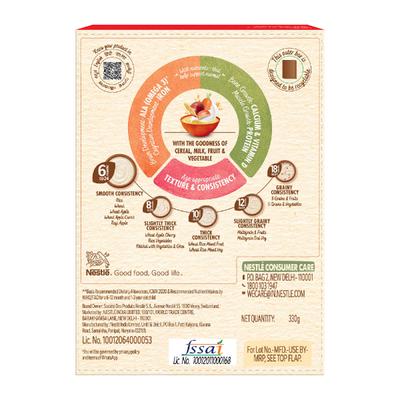 Nestle Cerelac Baby Food Cereal No Refined Sugar No Preservatives - Wheat Apple Carrot (For 6 to 24 Months Baby) 330 g - Baby And Infant Supplements