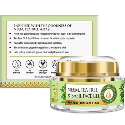 Oriental Botanics Neem, Tea Tree and Basil Face Gel 50 gm - Face Gels
