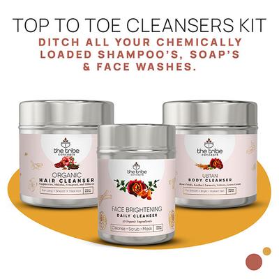 The Tribe Concepts Top To Toe Cleansers Kit With Steel Tin 600 gm - Scrubs & Exfoliants