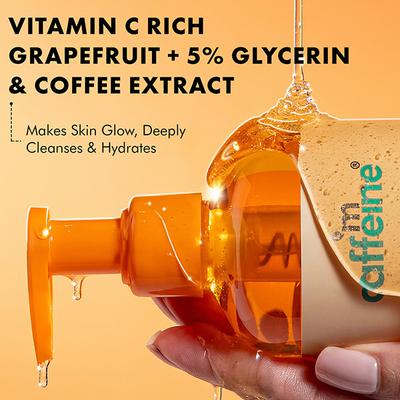 mCaffeine Glow Boost Grapefruit Body Wash - Fruity Grapefruit Aroma, Vitamin C Rich & 5% Glycerine 300 ml - Shower Gels & Body Wash