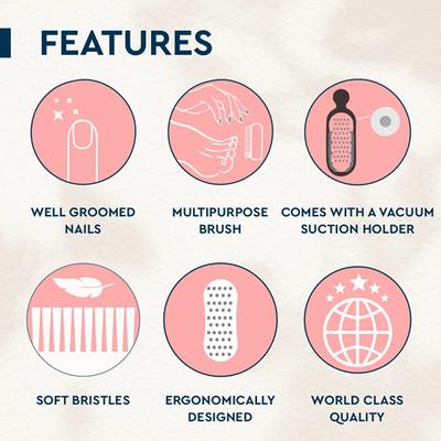 GUBB Nail Cleaning Brush With Suction Holder 50 gm - Nail Care