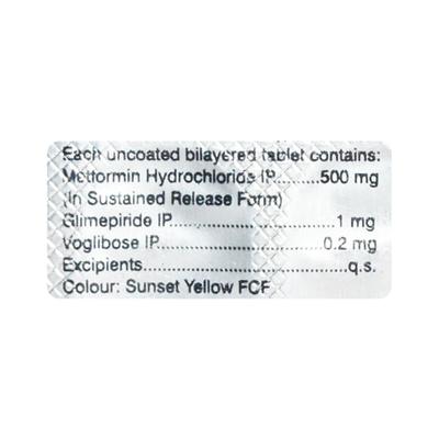 Glycomet Trio 1mg Tablet 10'S - Diabetes-Ant