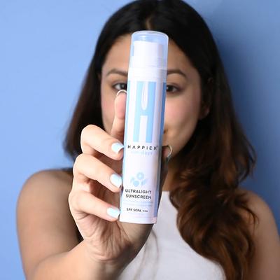 Happier Ultralight Sunscreen SPF 50 PA+++, Non-Greasy, No White Cast, Lightweight, Long-Lasting Protection for All Skin Types 50 ml - Face Sunscreen