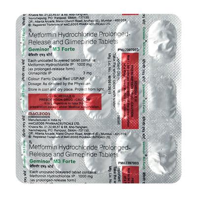 Geminor M3 Forte Tablet 15'S - Diabetes-Ant