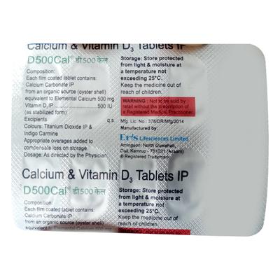 D 500 Cal Tablet 10'S - Supplements-Cal