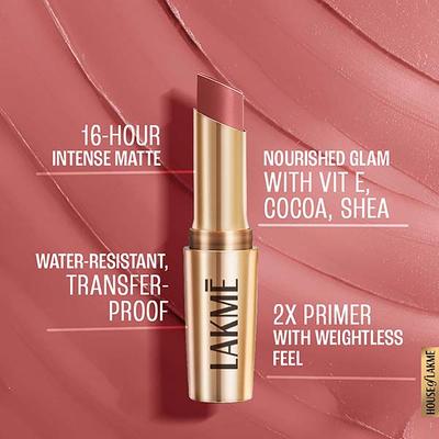 Lakme 9to5 Powerplay Priming Matte Lipstick, Lasts 16hrs, Blushing Nude, 3.6 gm - Lipsticks