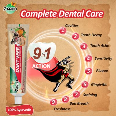 Zandu DantVeer Tooth Paste 100 gm - Toothpaste