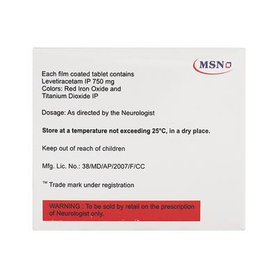 Levilex 750mg Tablet 10'S - Epilepsy/Convulsion-Ant